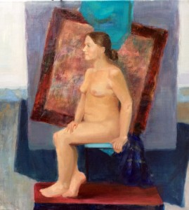 Сидящая модель50х50Холст, масло2017