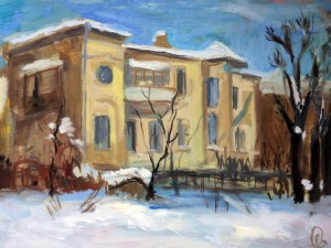 Зимний этюдМасло,холст30х402017г.